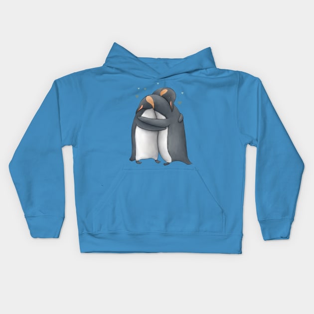 Penguin Hug Kids Hoodie by Sophie Corrigan